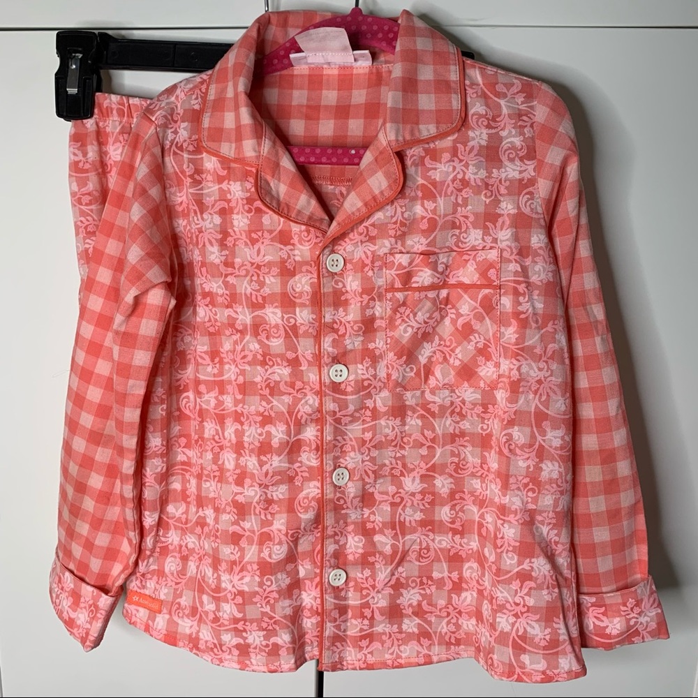American Girl Checked Floral Short Pajama Set